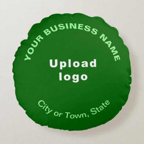 Business Brand on Green Round Throw Pillow