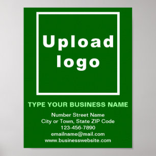 Business Brand on Green Small Poster
