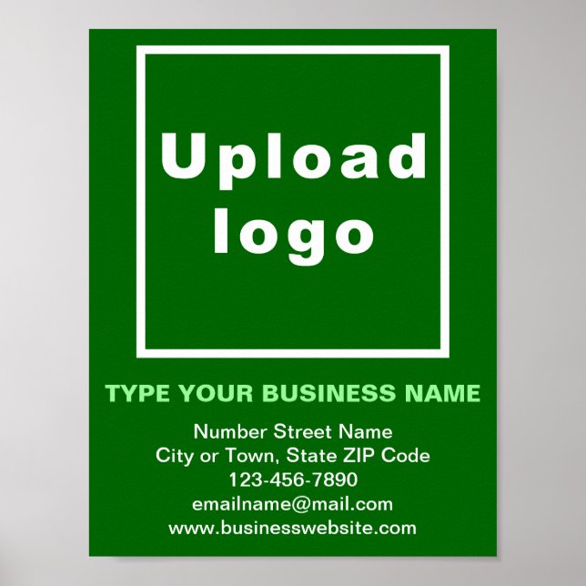 Business Brand on Green Small Poster (Front)