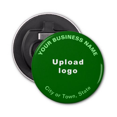 Business Brand on Green Small Round Bottle Opener