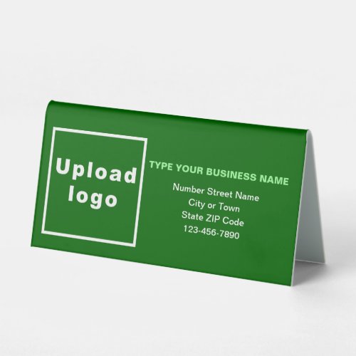 Business Brand on Green Small Table Sign