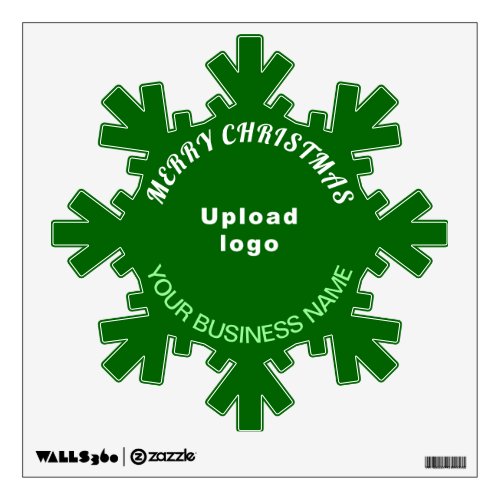 Business Brand on Green Snowflake Wall Decal