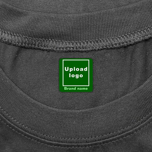 Business Brand on Green Square Clothing Label