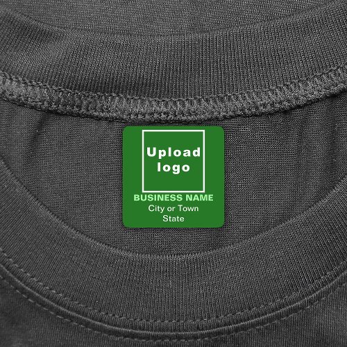 Business Brand on Green Square Iron On Label