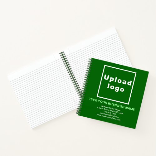 Business Brand on Green Square Spiral Notebook