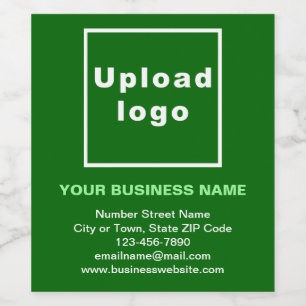 Business Brand on Green Wine Bottle Label