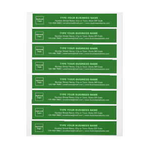 Business Brand on Green Wrap Around Address Label