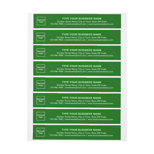 Business Brand on Green Wrap Around Address Label (Sheet)