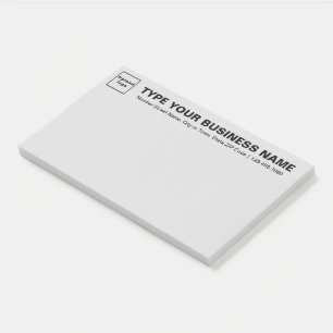 Business Brand on Heading of Gray Large Post-it Notes