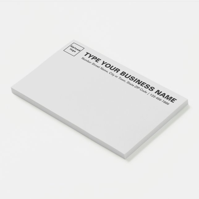 Business Brand on Heading of Gray Large Post-it Notes (Angled)