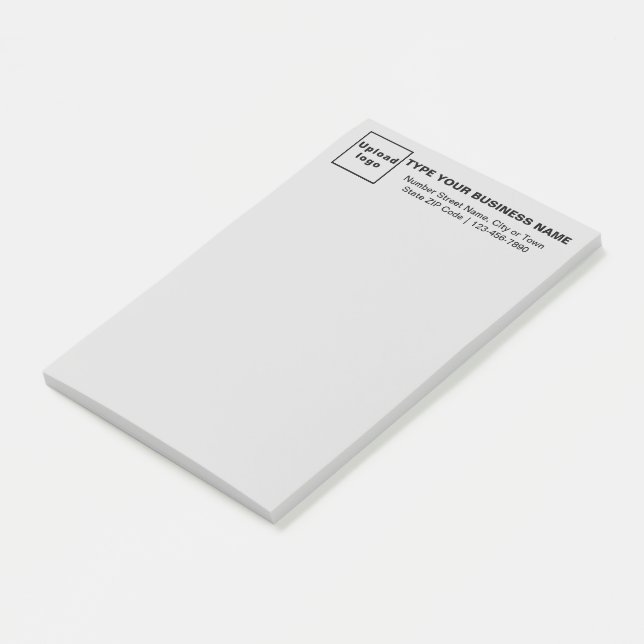 Business Brand on Heading of Gray Long Post-it Notes (Angled)