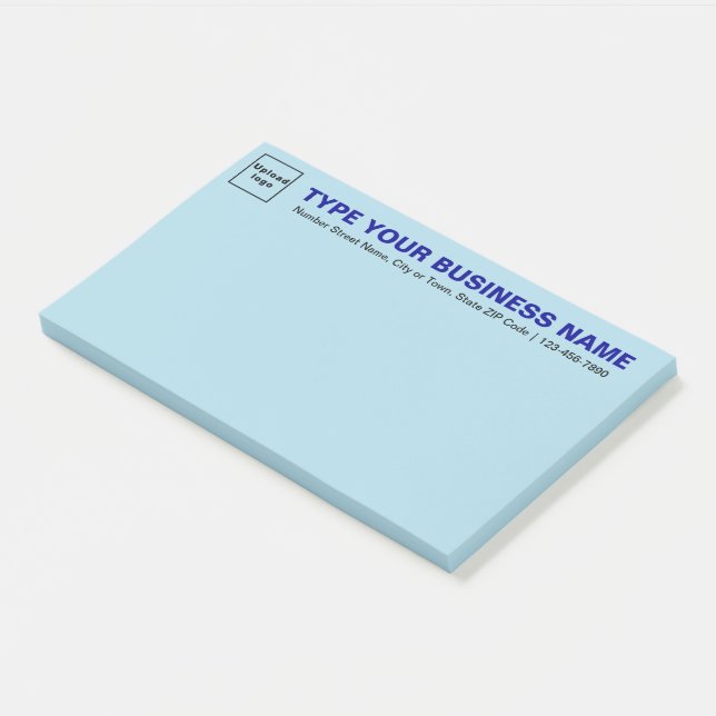 Business Brand on Heading of Light Blue Large Post-it Notes (Angled)