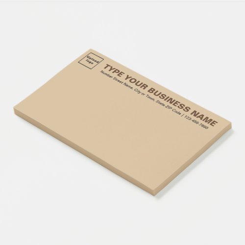 Business Brand on Heading of Light Brown Large Post_it Notes