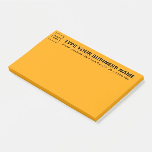 Business Brand on Heading of Orange Color Large Post_it Notes