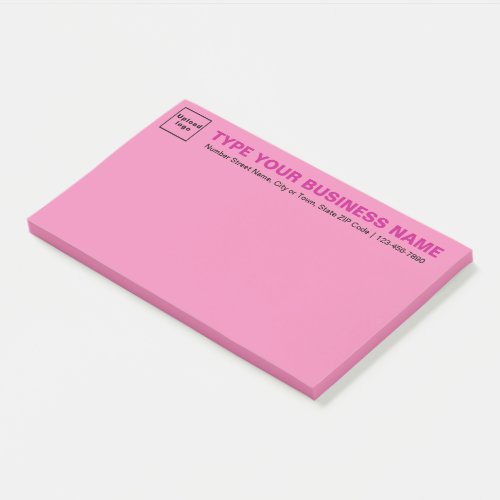 Business Brand on Heading of Pink Large Post_it Notes