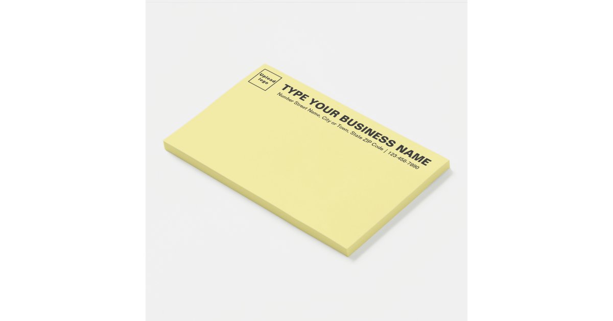Business Brand on Heading of Yellow Large Post-it Notes