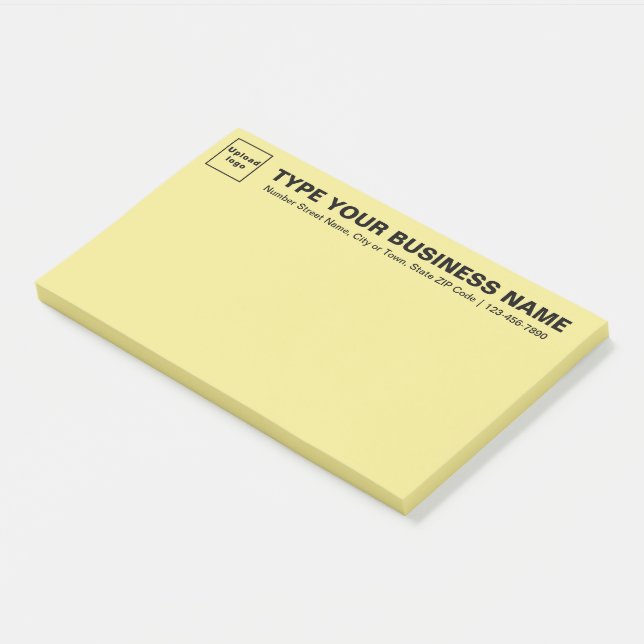 Business Brand on Heading of Yellow Large Post-it Notes (Angled)