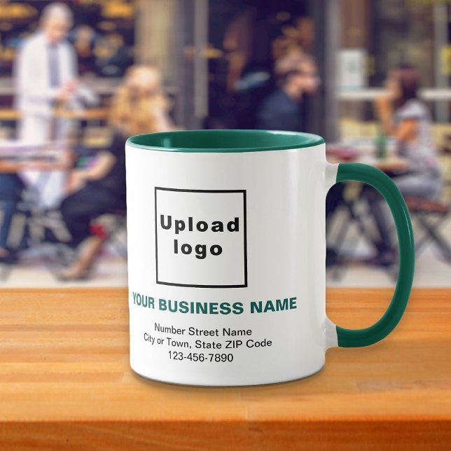 Business Brand on Hunter Green Combo Mug (Build brand name awareness. Your business brand on hunter green combo mug.)