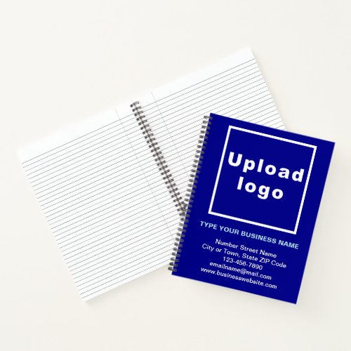 Business Brand on Large Blue Spiral Notebook