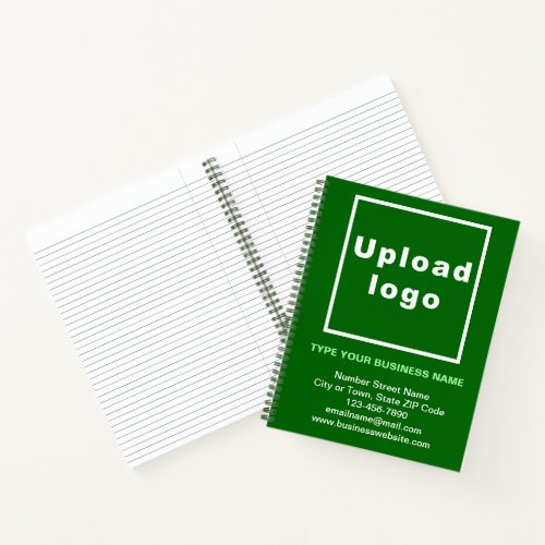 Business Brand on Large Green Spiral Notebook