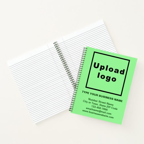 Business Brand on Large Light Green Spiral Notebook