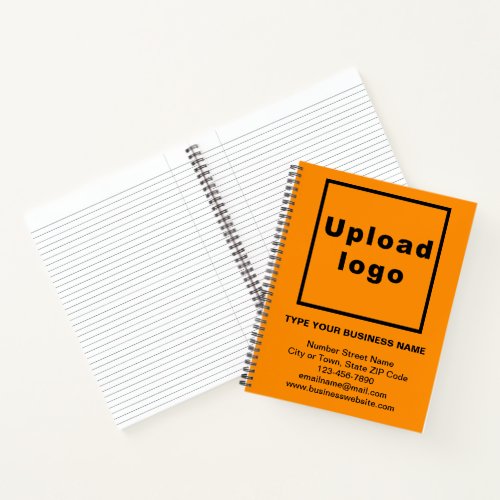 Business Brand on Large Orange Color Spiral Notebook