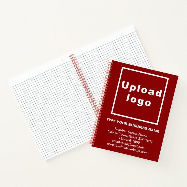 Business Brand on Large Red Spiral Notebook (Inside)