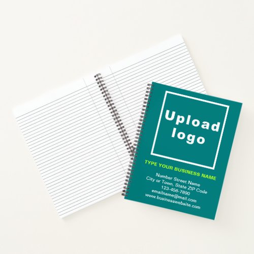 Business Brand on Large Teal Green Spiral Notebook