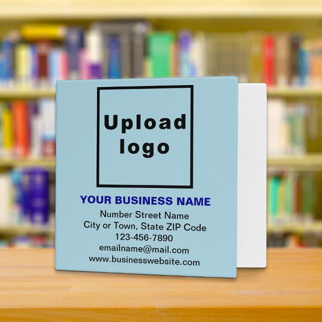 Business Brand on Light Blue Binder (Build brand name awareness. Your business brand on light blue binder.)