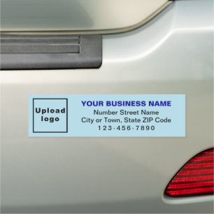 Business Brand on Light Blue Car Bumper Magnet