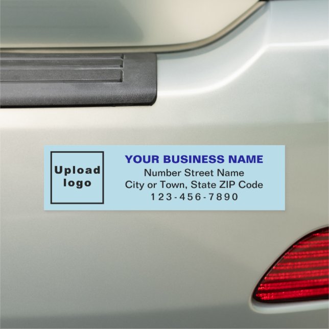 Business Brand on Light Blue Car Bumper Magnet (In Situ)
