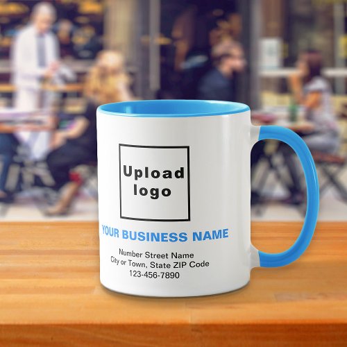Business Brand on Light Blue Combo Mug