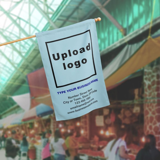 Business Brand on Light Blue Flag (Business brand on light blue flag. Signage to advertise your business or to promote your brand.)