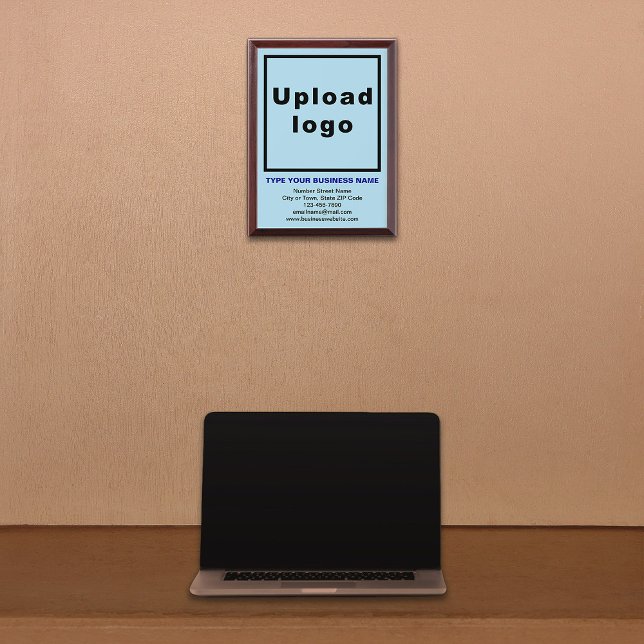 Business Brand on Light Blue Framed Plaque (Creator Uploaded)