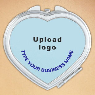 Business Brand on Light Blue Heart Compact Mirror