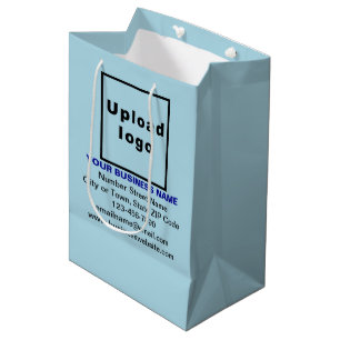 Business Brand on Light Blue Medium Size Gift Bag