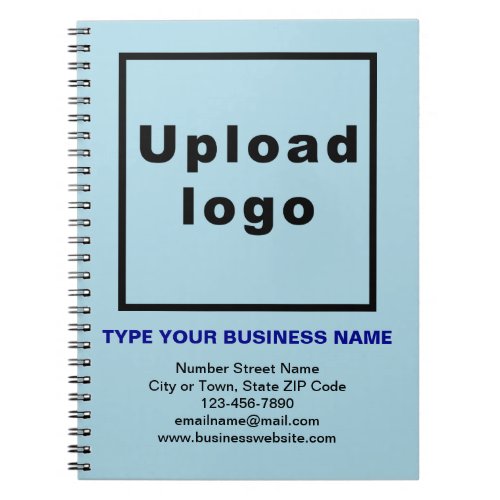 Business Brand on Light Blue Notebook