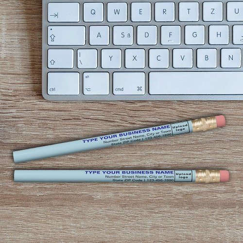 Business Brand on Light Blue Pencil