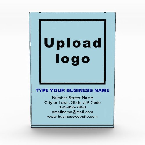 Business Brand on Light Blue Portrait Rectangle Photo Block