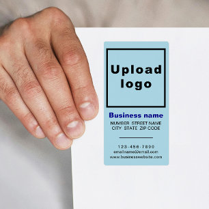 Business Brand on Light Blue Portrait Shipping Label