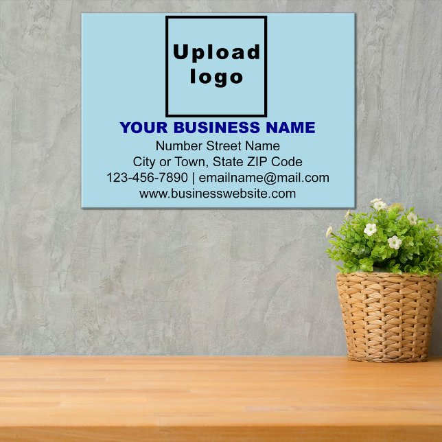 Business Brand on Light Blue Rectangle Acrylic Print (Light blue rectangle acrylic print with your business brand)
