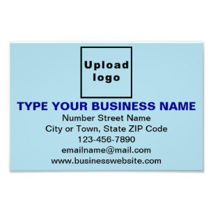 Business Brand on Light Blue Rectangle Photo Print