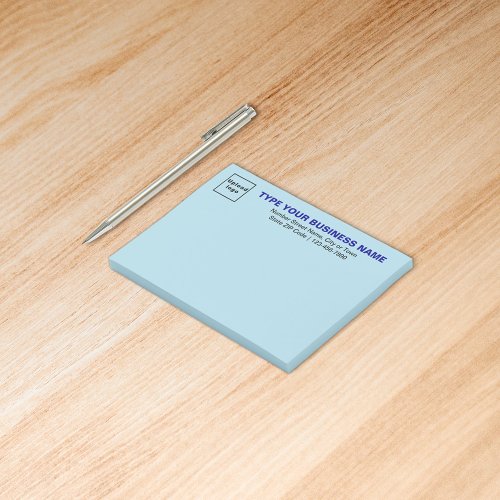 Business Brand on Light Blue Rectangle Post_it Notes