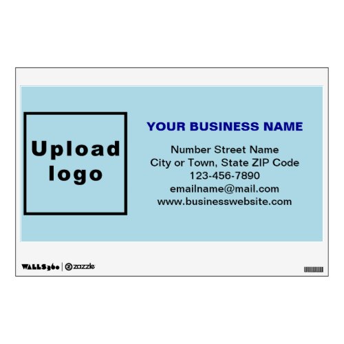 Business Brand on Light Blue Rectangle Wall Decal