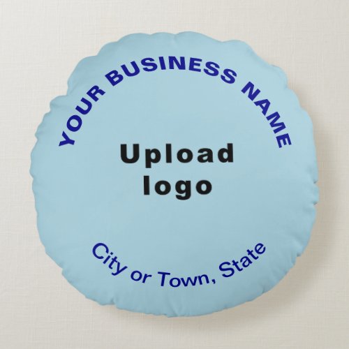 Business Brand on Light Blue Round Throw Pillow