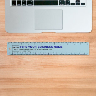 Business Brand on Light Blue Ruler
