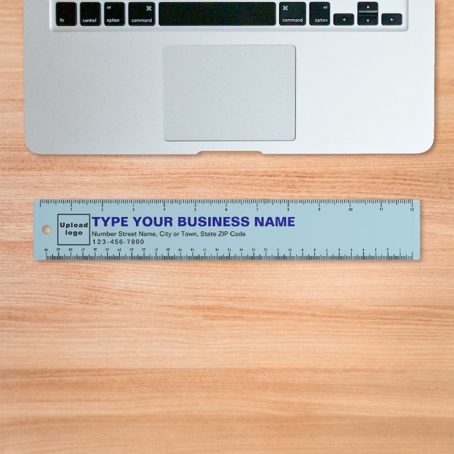 Business Brand on Light Blue Ruler (Light blue ruler with your business brand.)