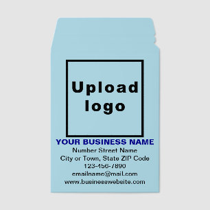 Business Brand on Light Blue Shipping Envelope Mailers