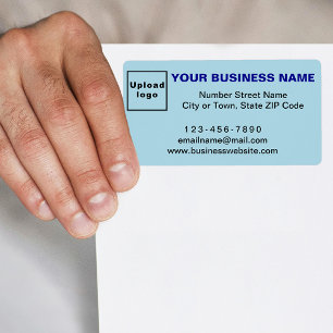 Business Brand on Light Blue Shipping Label