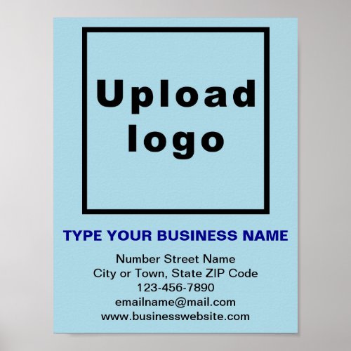 Business Brand on Light Blue Small Poster